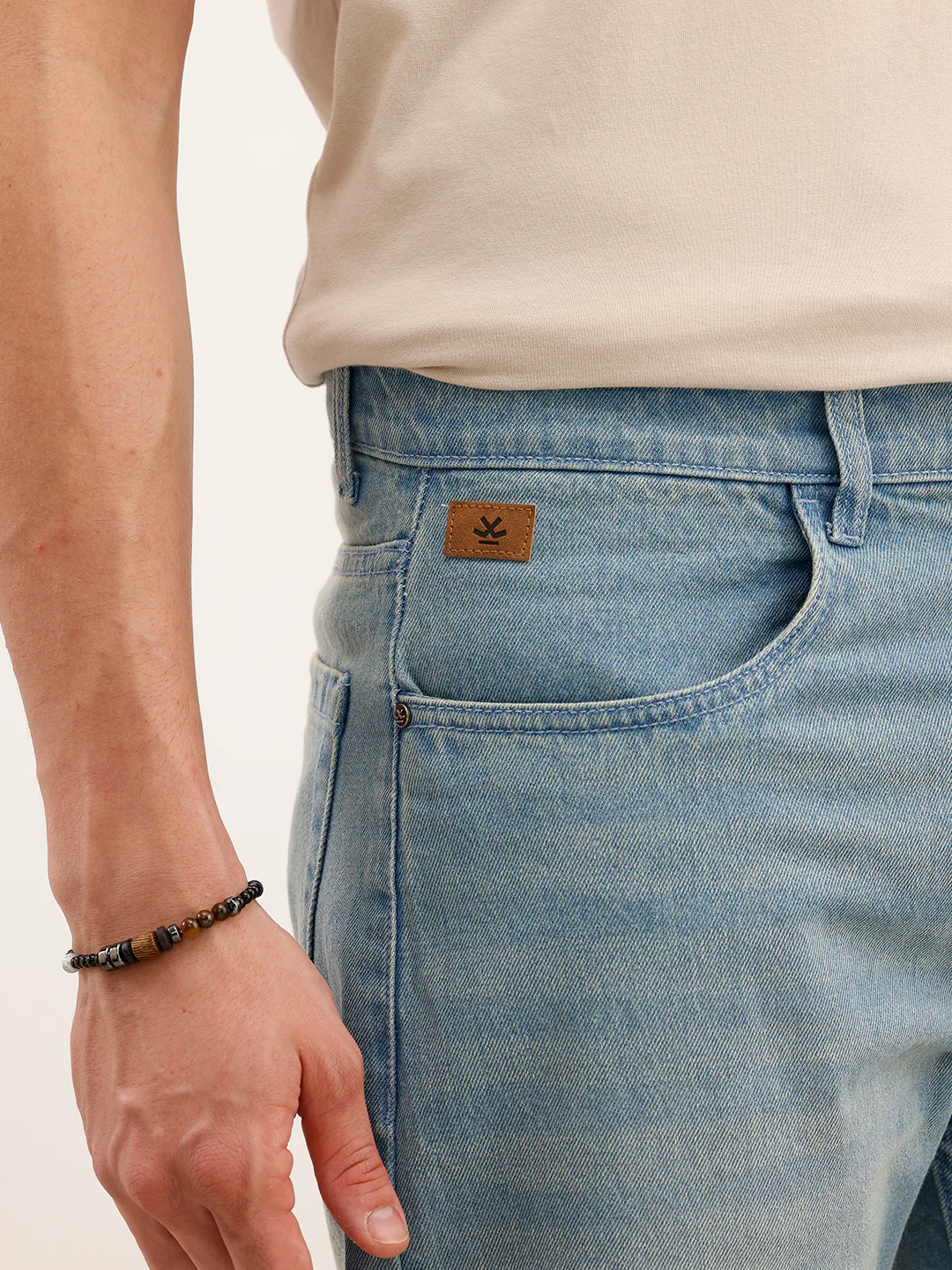 Anti Fit Faded Denim Jeans  | Light Blue - Image 5