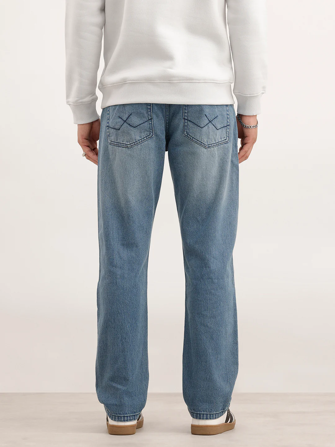 Anti Fit Faded Denim Jeans  | Light Blue - Image 3