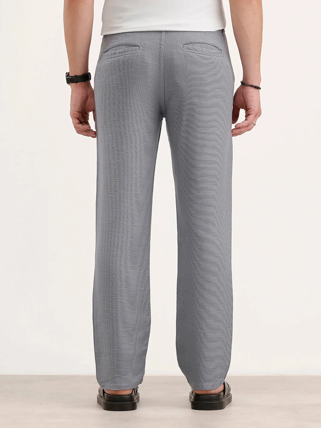 Anti Fit Linen Blend Trouser | Blue - Image 3