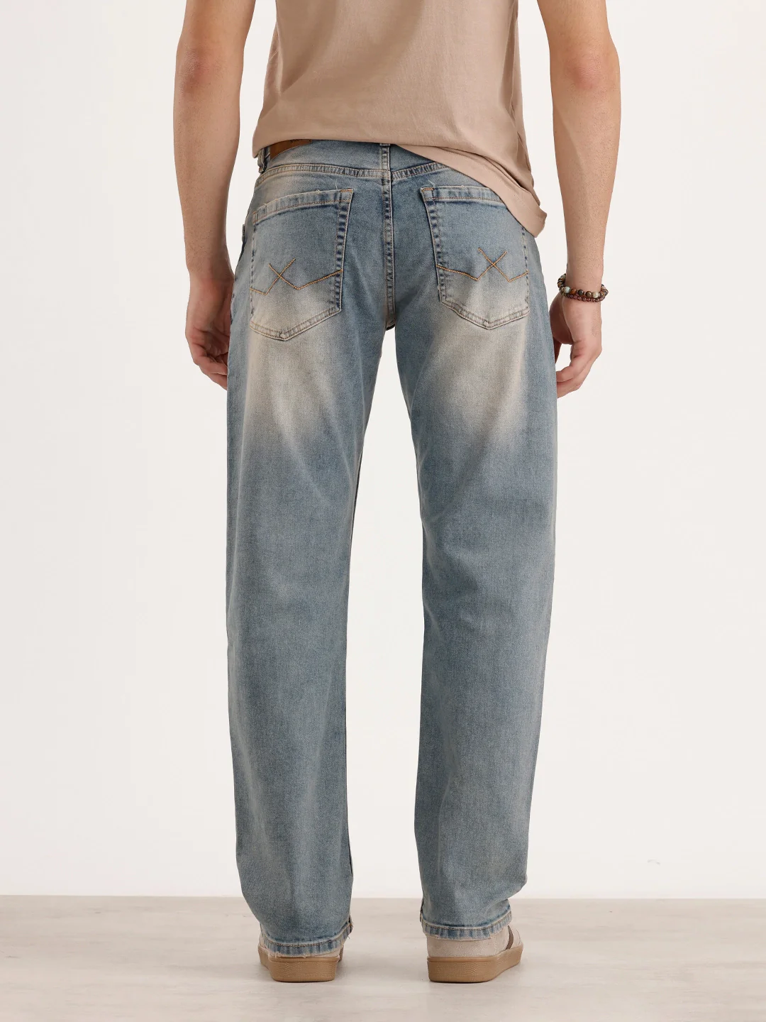 Anti Fit Mud Wash Denim Jeans | Light Blue - Image 3