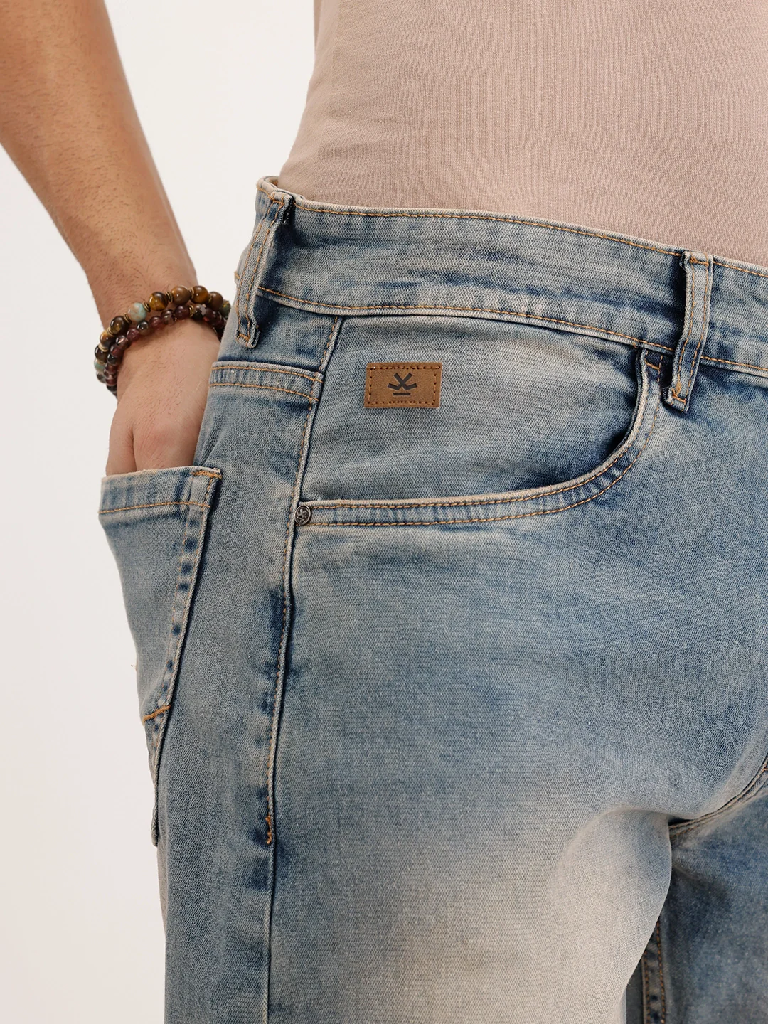 Anti Fit Mud Wash Denim Jeans | Light Blue - Image 5