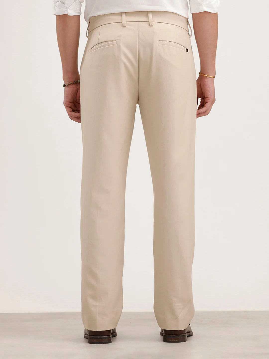 Anti Fit Pleated Trouser | Beige - Image 4