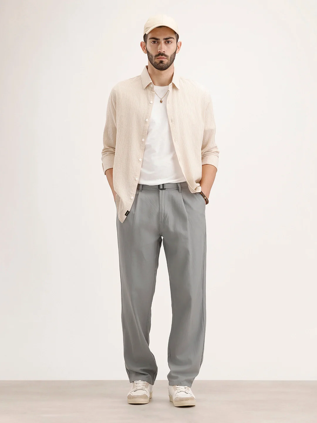 Anti Fit Pleated Trouser | Grey - Image 2