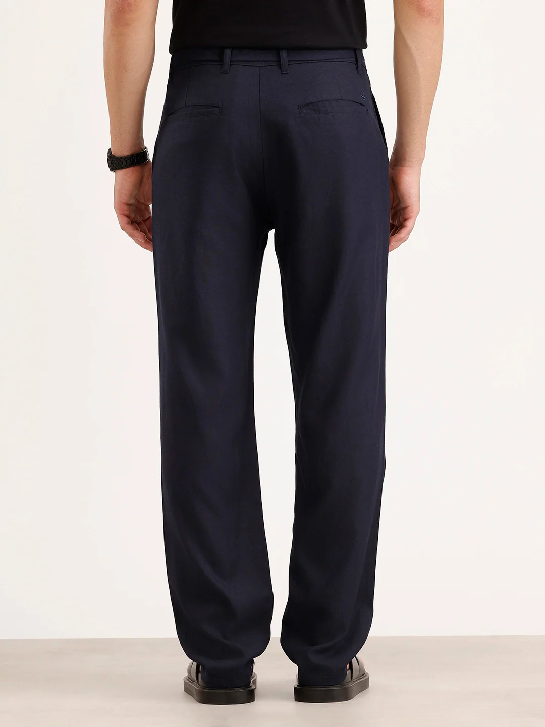 Anti Fit Pleated Trouser | Navy Blue - Image 3
