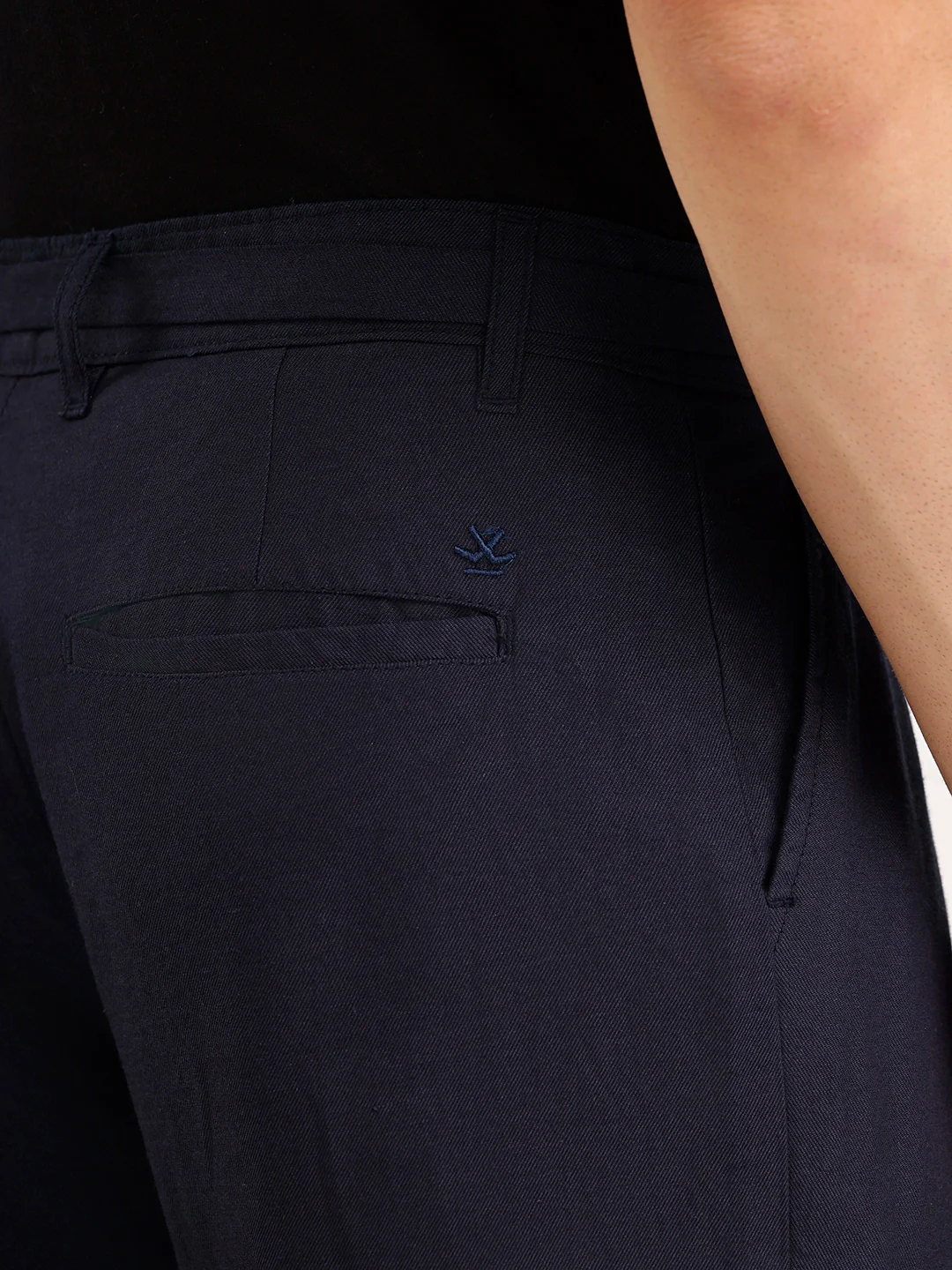 Anti Fit Pleated Trouser | Navy Blue - Image 6