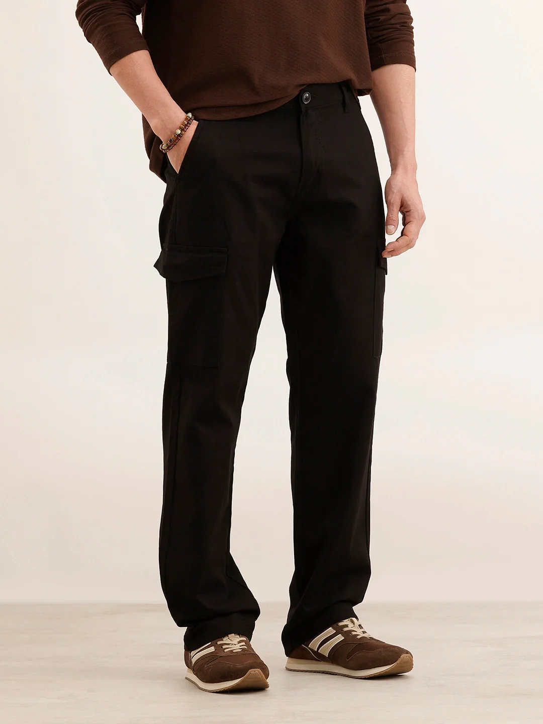 Anti Fit Solid Cargo Trouser | Black - Image 4