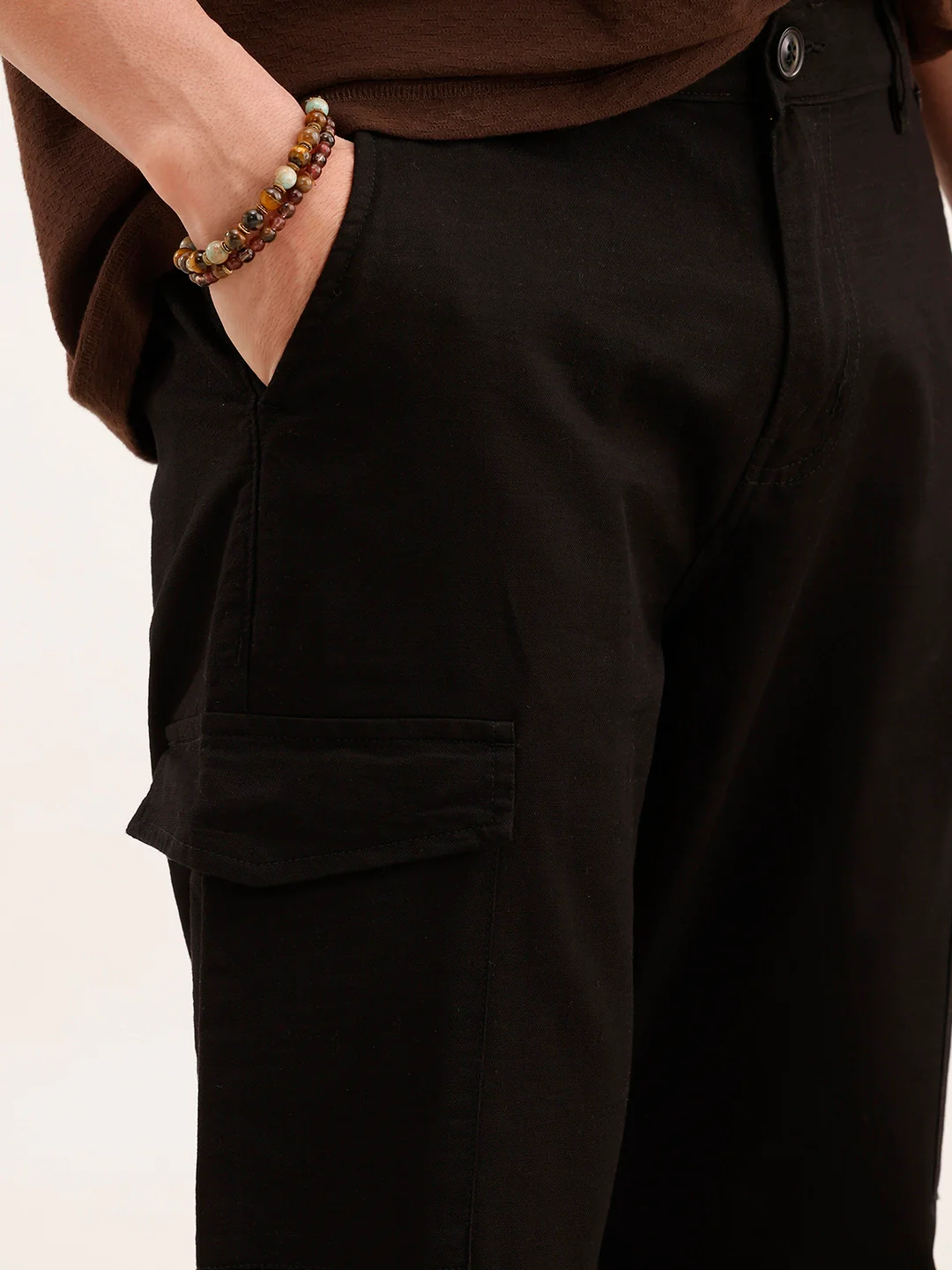 Anti Fit Solid Cargo Trouser | Black - Image 5