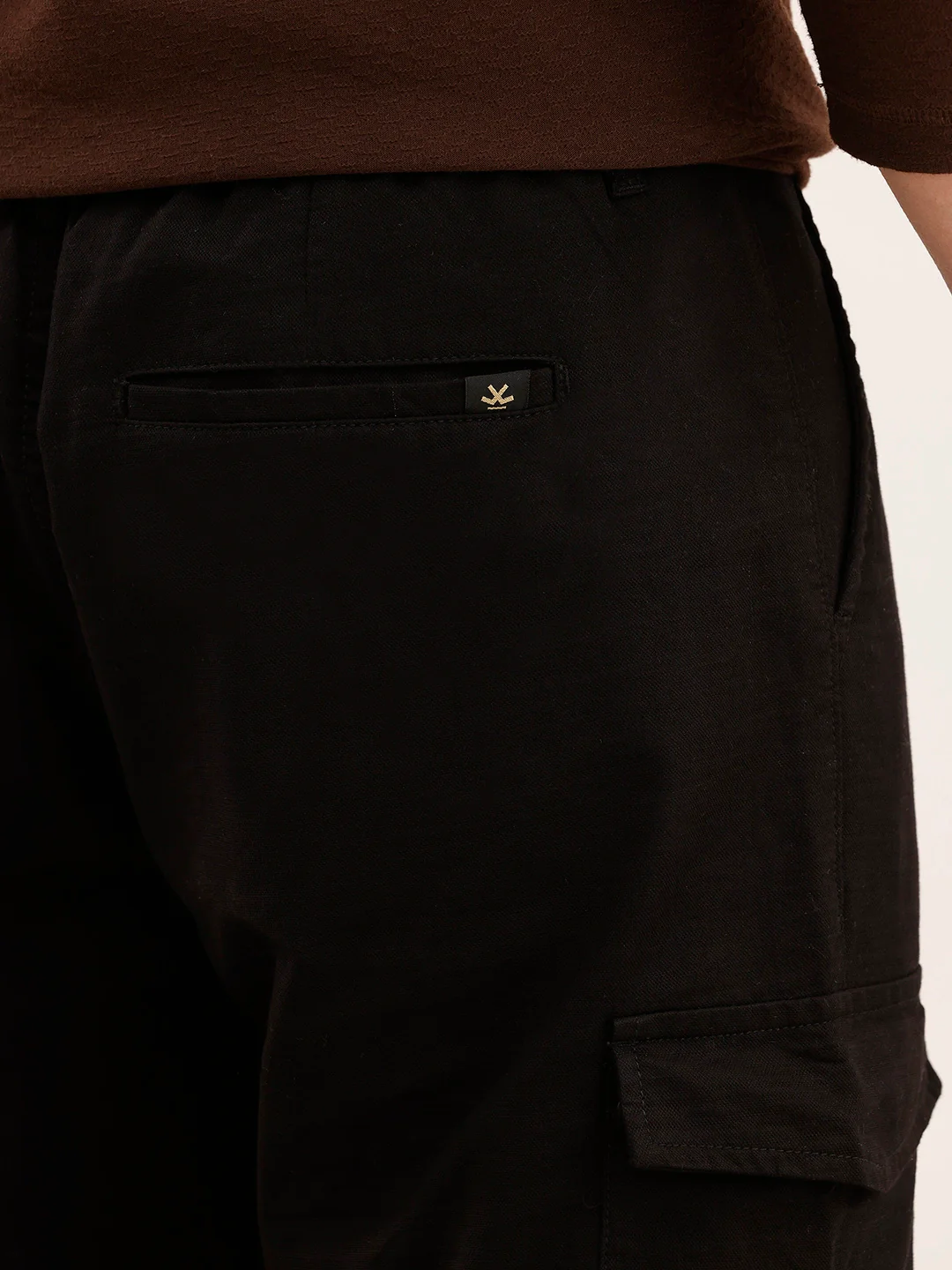 Anti Fit Solid Cargo Trouser | Black - Image 6