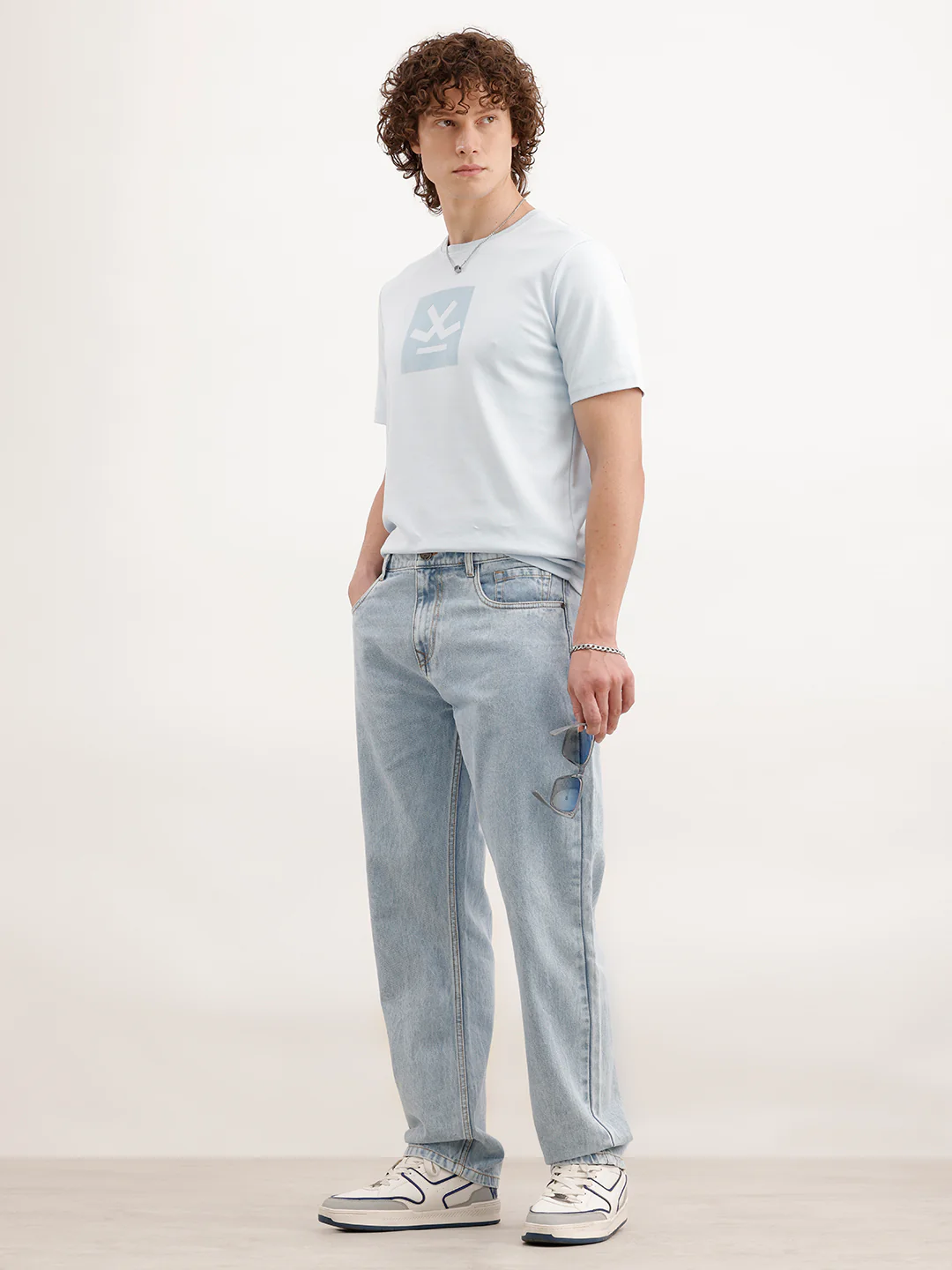 Anti Fit Solid Denim Jeans  | Light Blue - Image 2