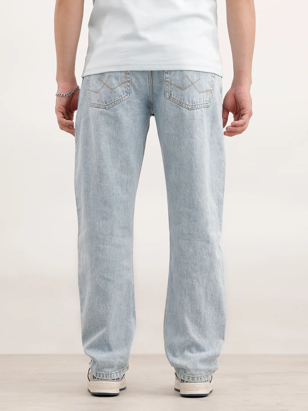 Anti Fit Solid Denim Jeans  | Light Blue - Image 3