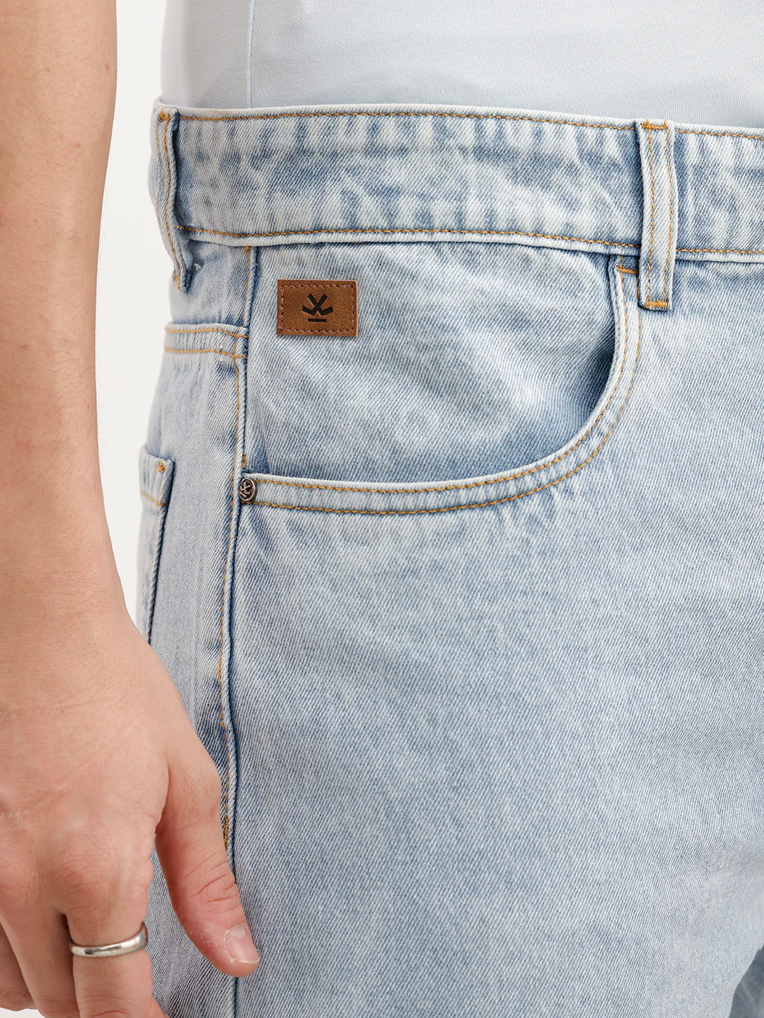 Anti Fit Solid Denim Jeans  | Light Blue - Image 6