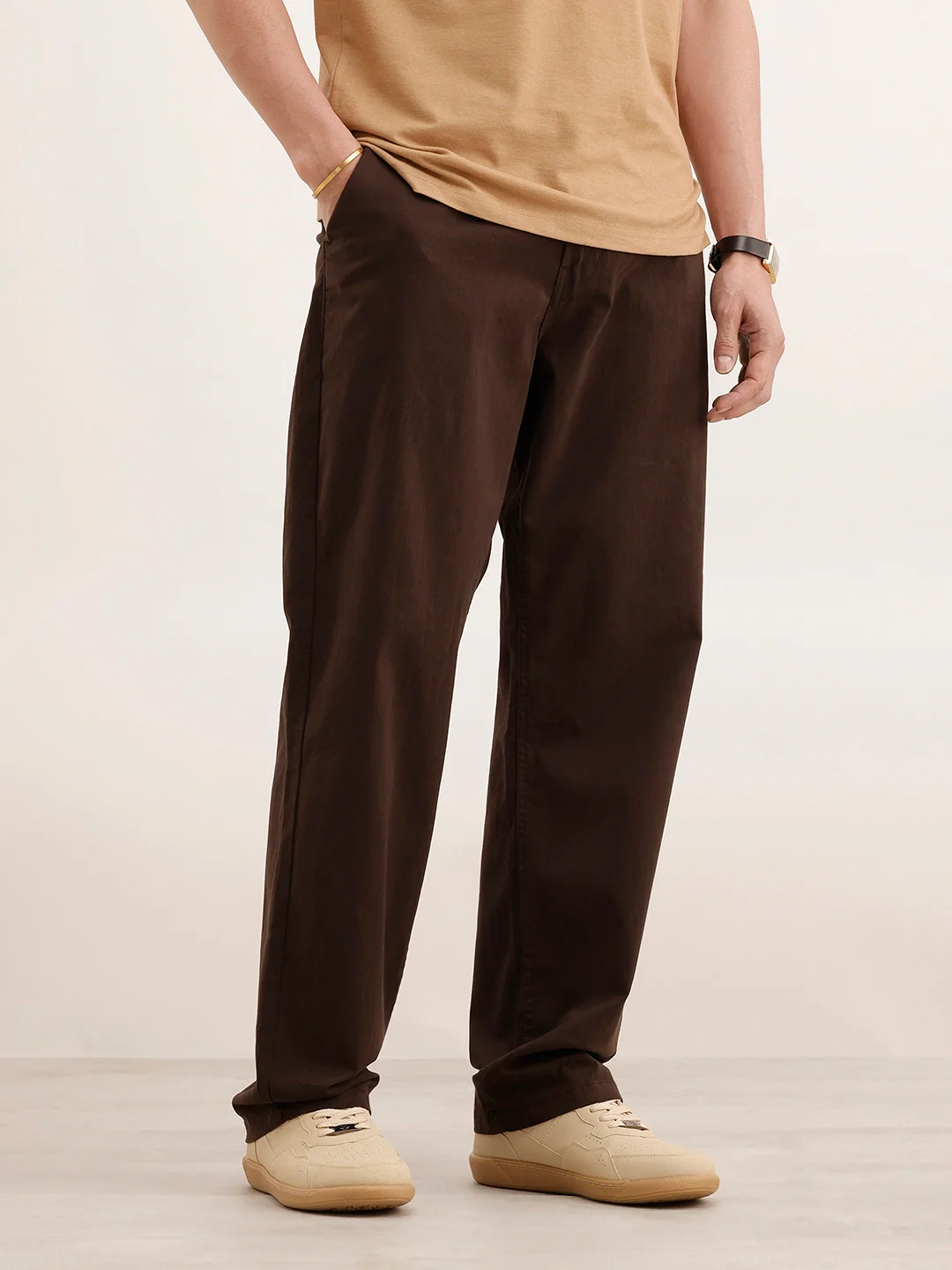 Anti Fit Solid Trouser | Brown - Image 4