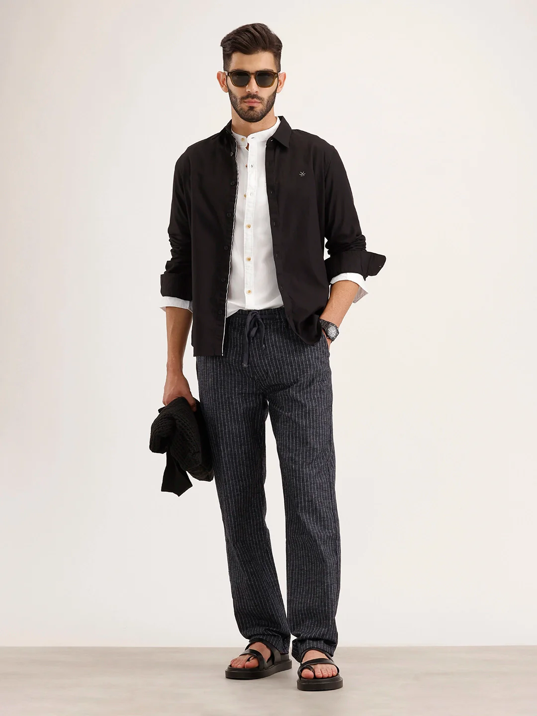 Anti Fit Striped Trouser | Blue - Image 2
