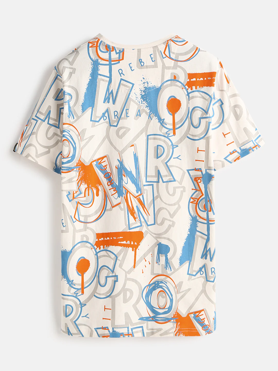 AOP Graffiti Slim Fit T-Shirt | Off White - Image 3