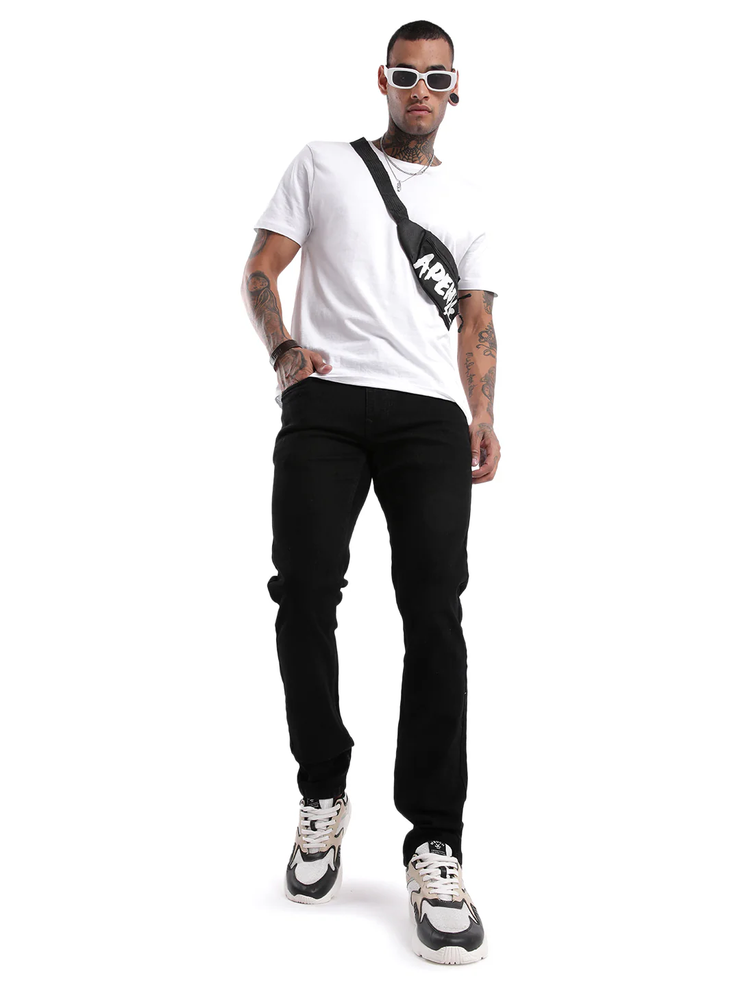Apex Black Solid Casual Jeans - Image 2