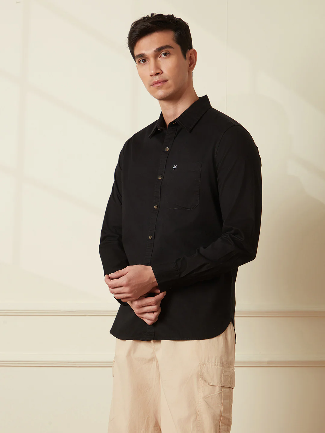 Classic Pure Cotton Shirt | Black - Image 4