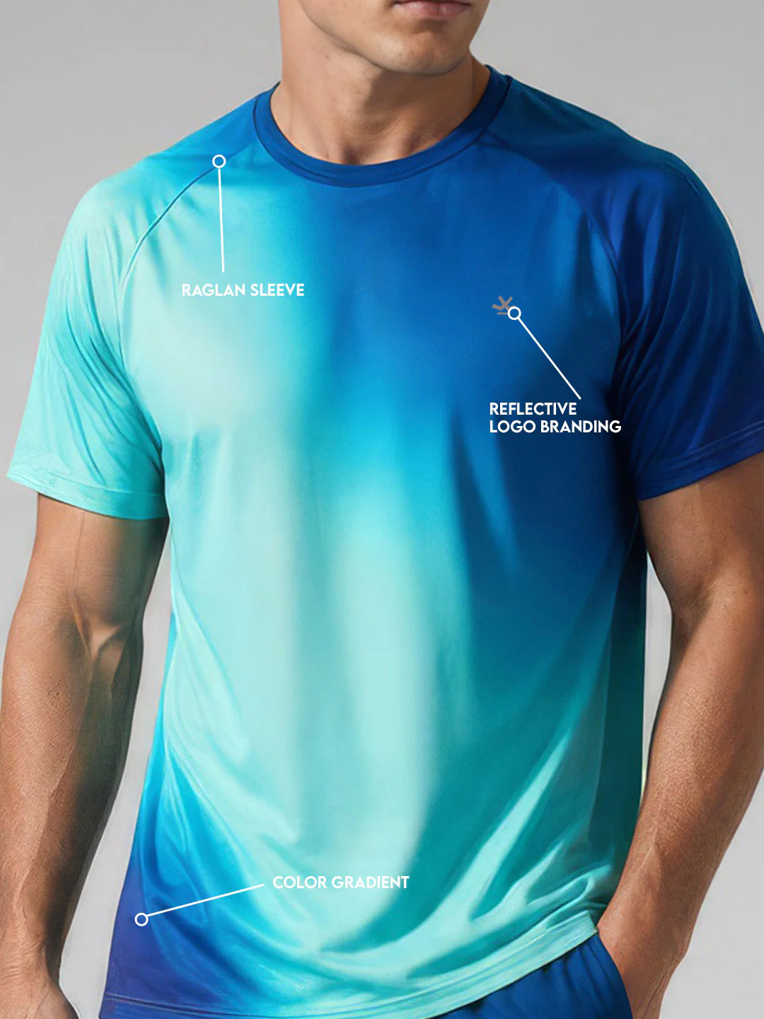 AquaFlow Gradient Active Tee | Blue - Image 4