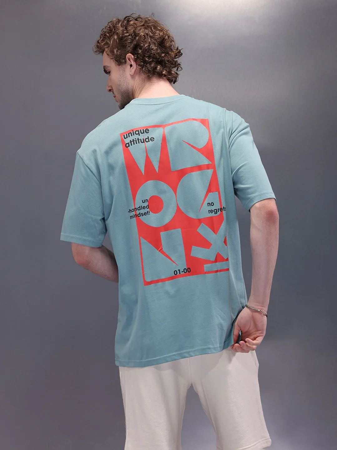 Back Printed Oversized T-Shirt | Green - Image 3
