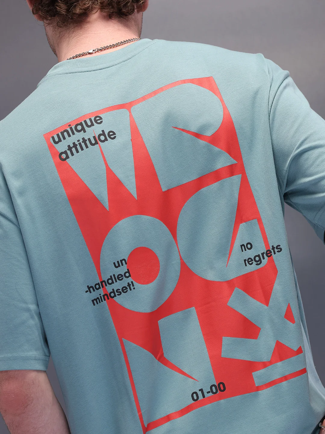 Back Printed Oversized T-Shirt | Green - Image 5