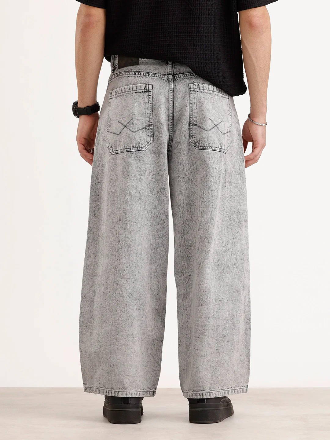 Baggy Fit Denim Jeans| Grey - Image 3