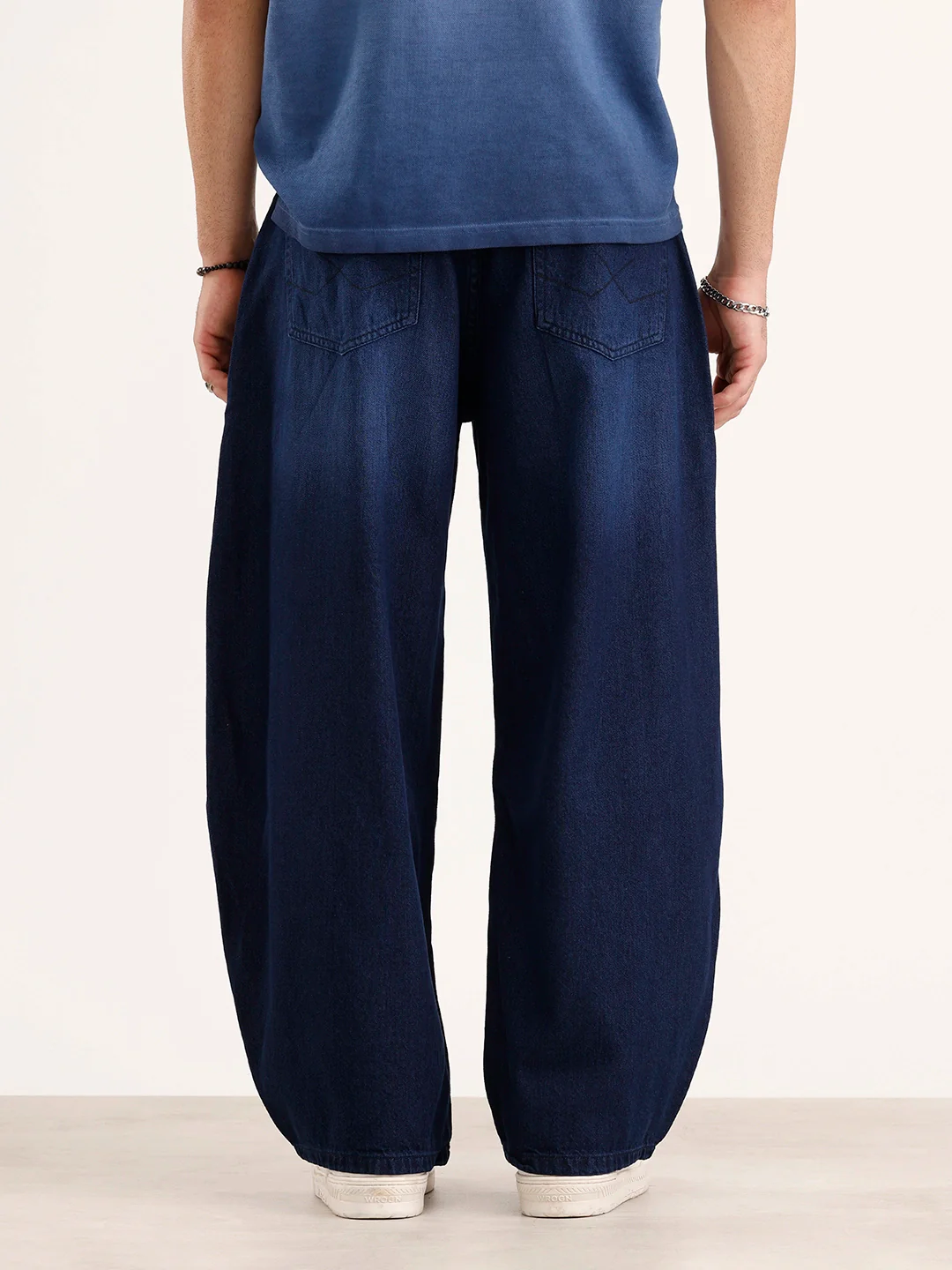 Balloon Fit Denim Jeans | Dark Blue - Image 3