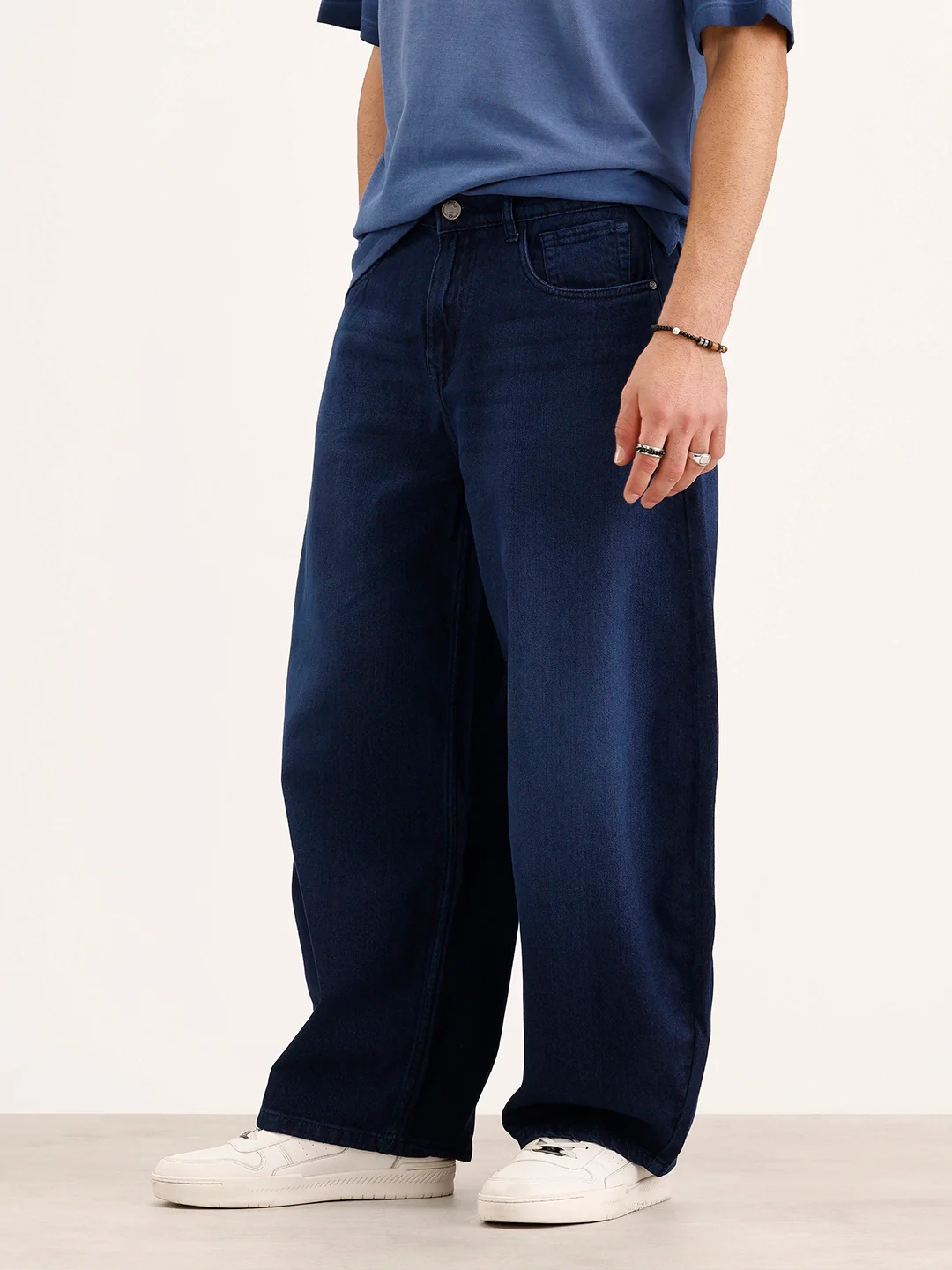 Balloon Fit Denim Jeans | Dark Blue - Image 4