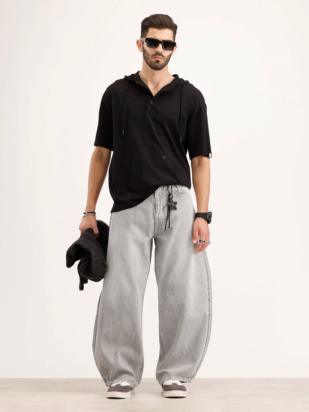 Balloon Fit Denim Jeans | Grey - Image 2
