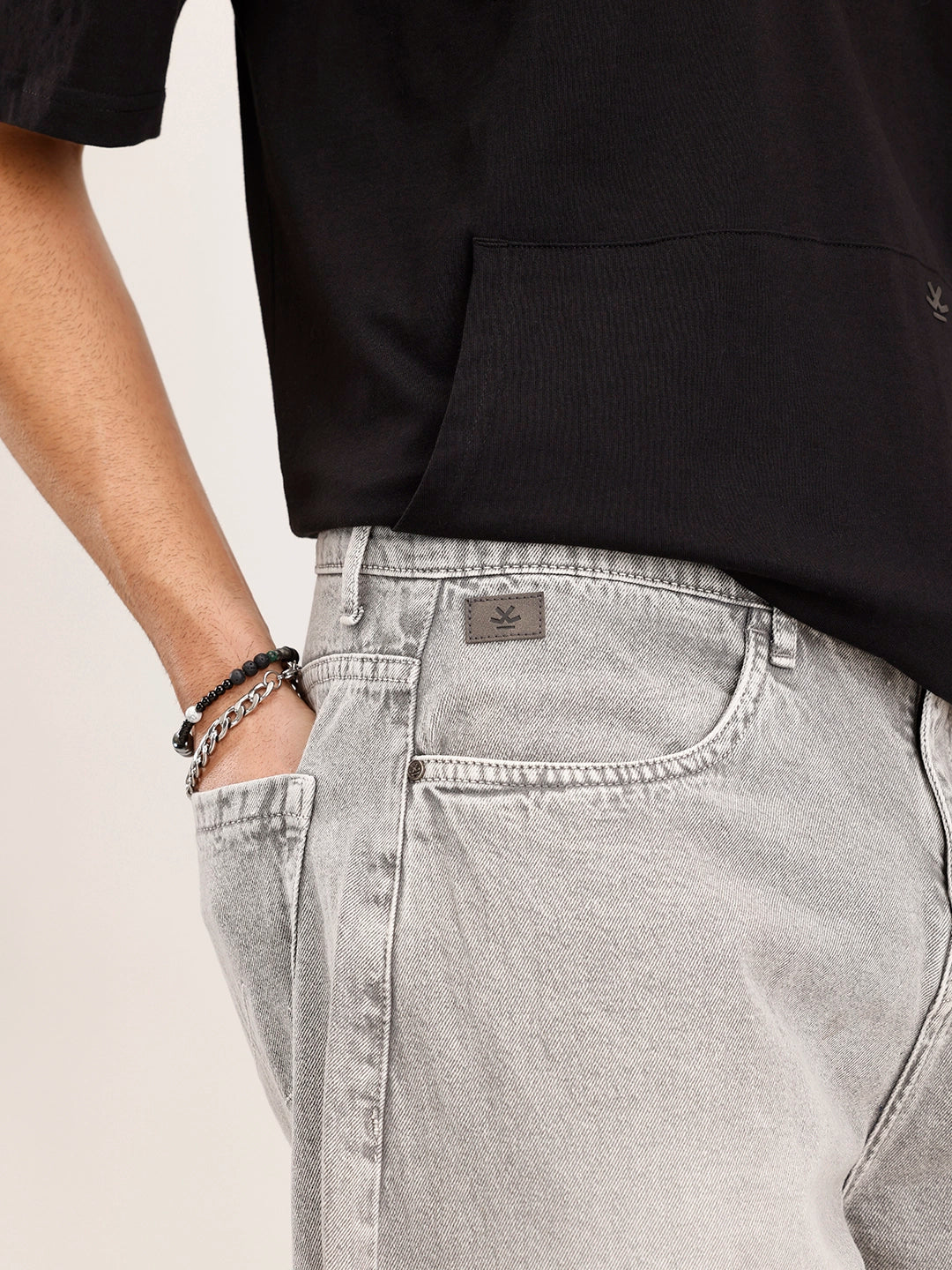 Balloon Fit Denim Jeans | Grey - Image 5