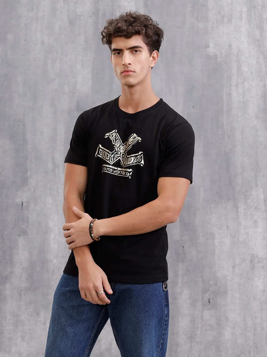 Bandana Printed T-Shirt | Black - Image 6