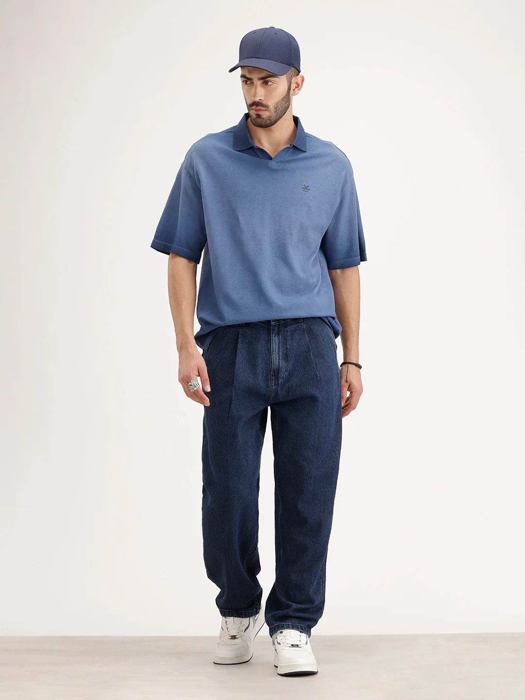 Barrel Fit Denim Jeans | Dark Blue - Image 2