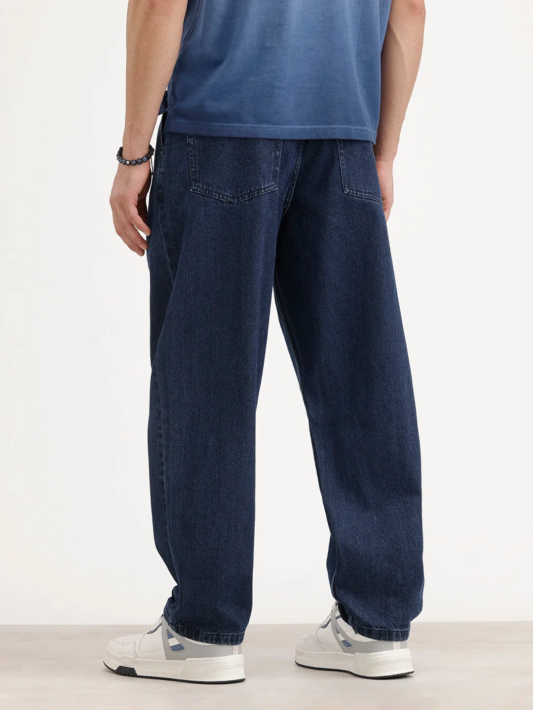 Barrel Fit Denim Jeans | Dark Blue - Image 3
