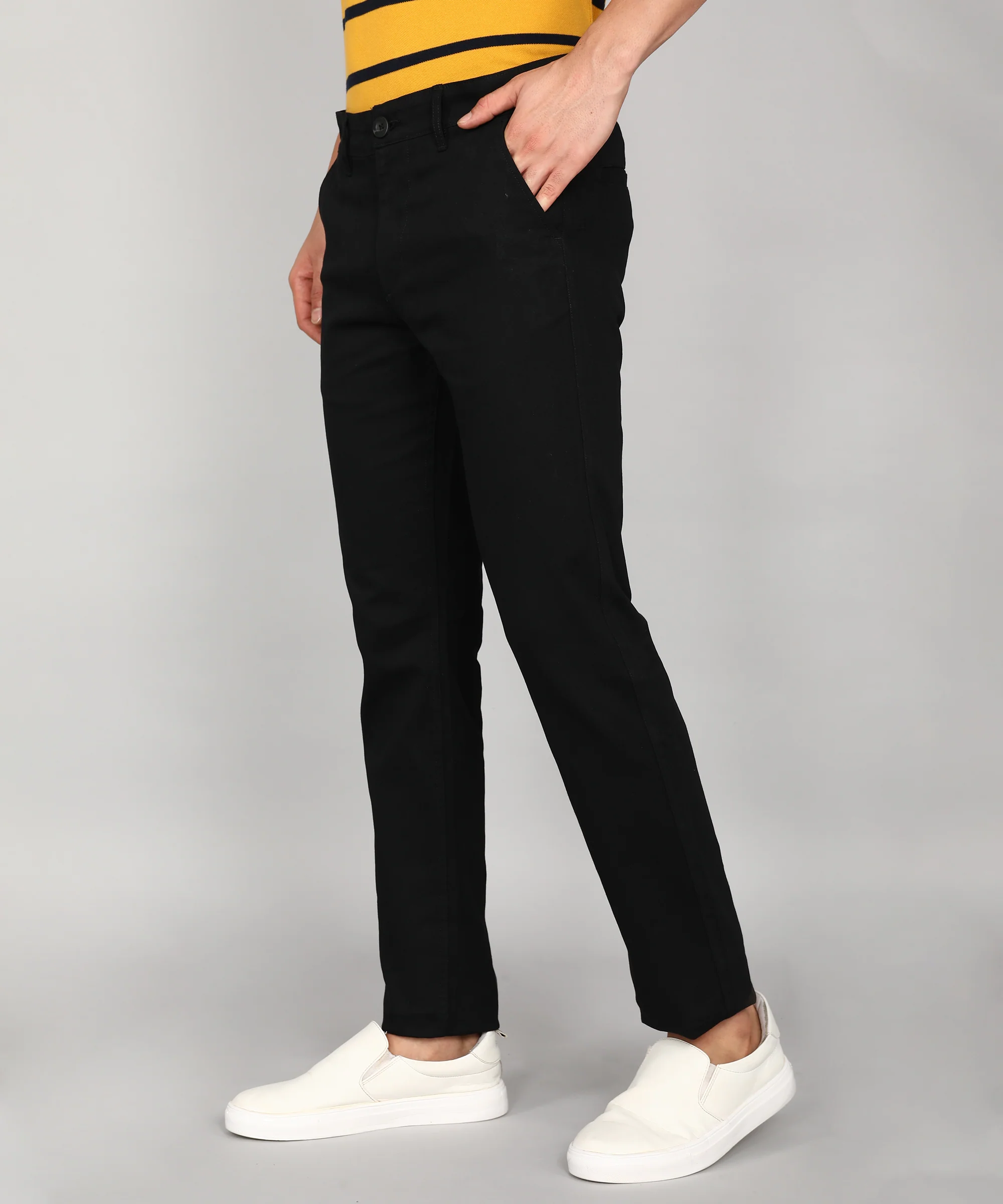Basic Black Chino Trouser - Image 4