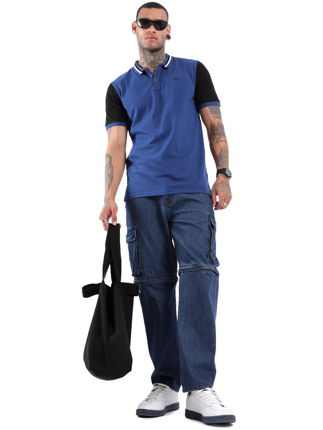 Basic Blue Tipping Polo T-shirt - Image 2