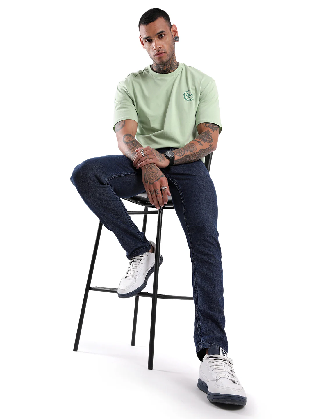Basic Blue Twill Denim Jeans - Image 2