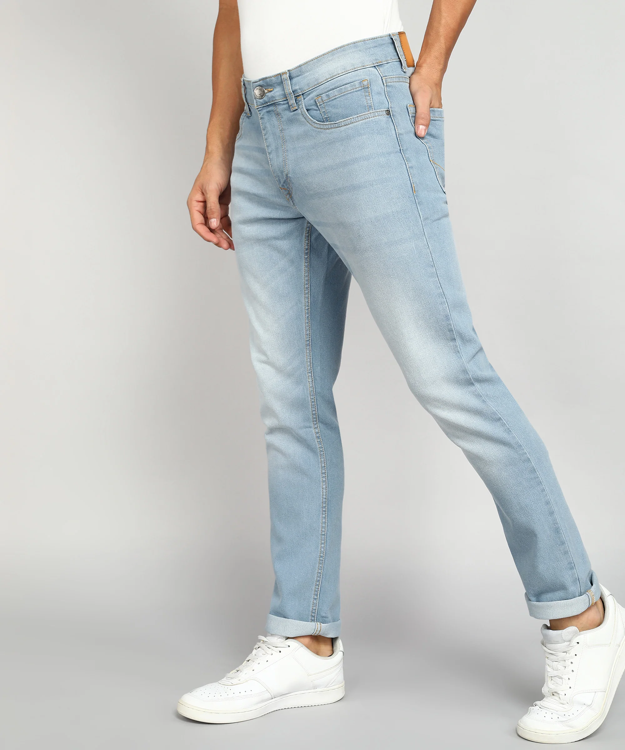 Basic Blue Washed Denim Jeans - Image 4