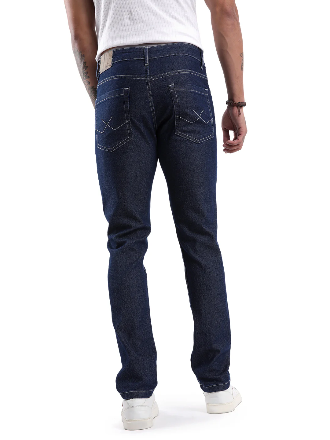 Basic Dark Blue Slim Fit Jeans - Image 3