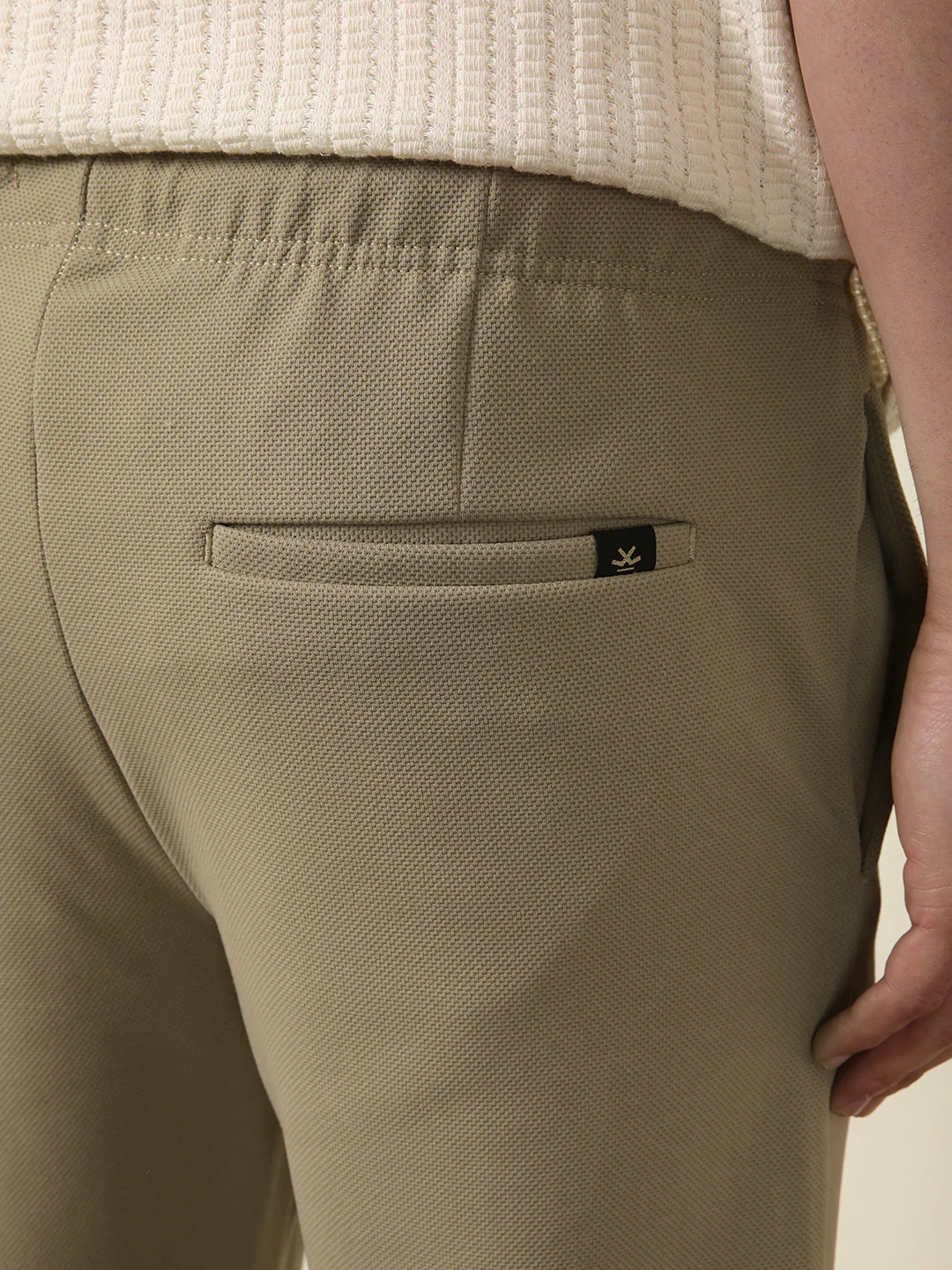 Soft Cotton Blend Knit Trouser | Beige - Image 6