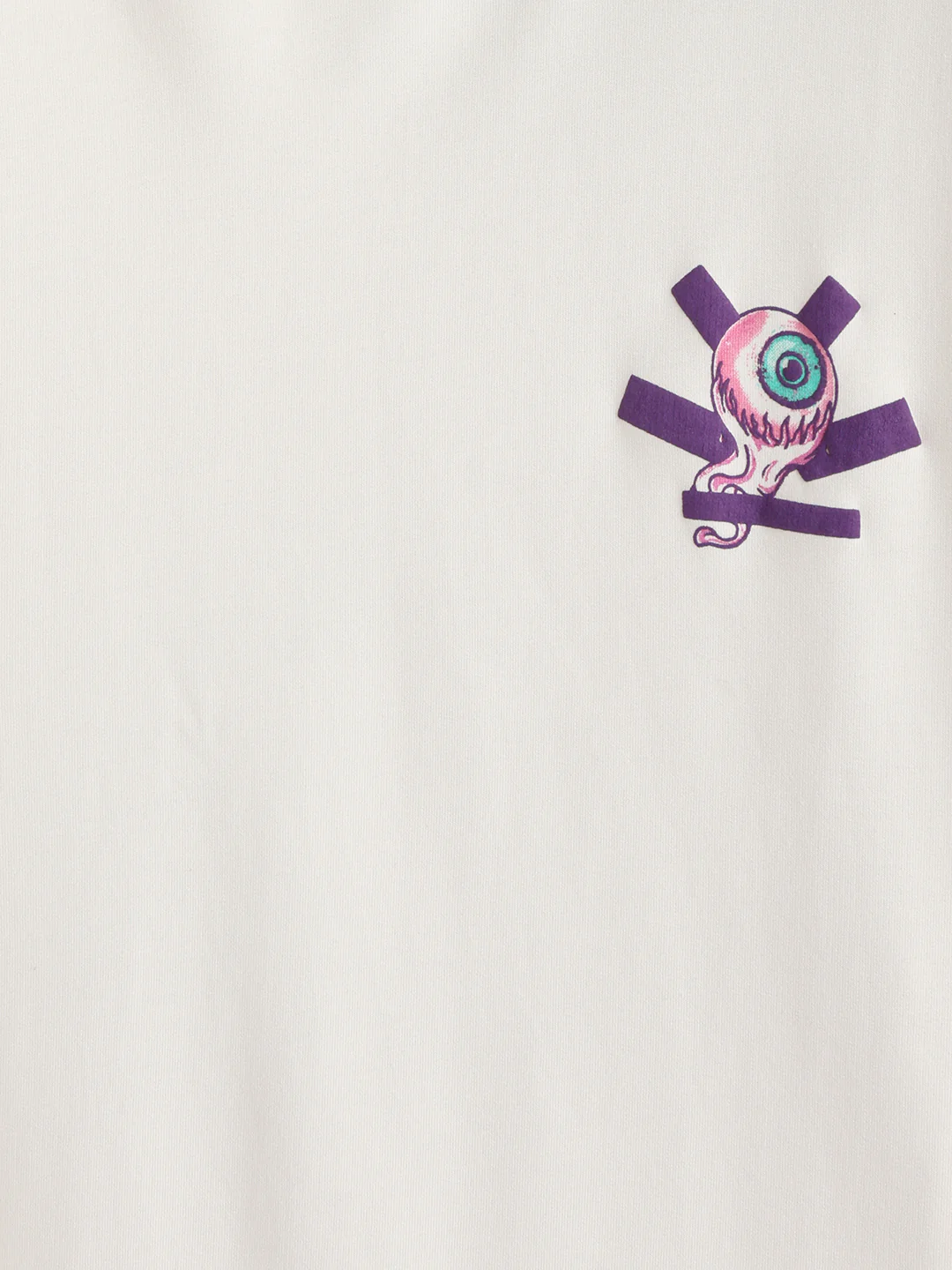 Bizarre Elements Inspired Look Deep Inside Eyeball Back Print Crew Neck T-Shirt  | Off White - Image 9