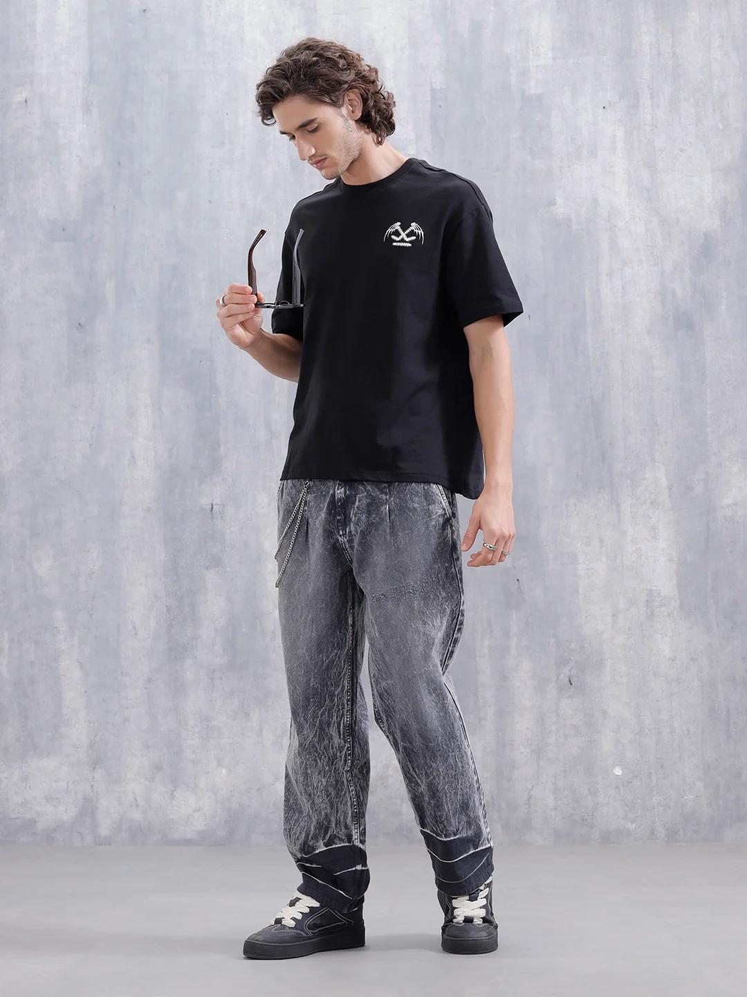 Bizarre Elements Inspired Oversized Back Print T-Shirt | Black - Image 2