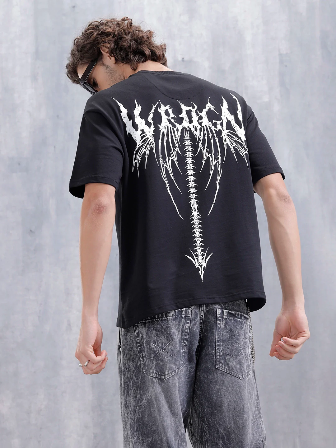 Bizarre Elements Inspired Oversized Back Print T-Shirt | Black - Image 3