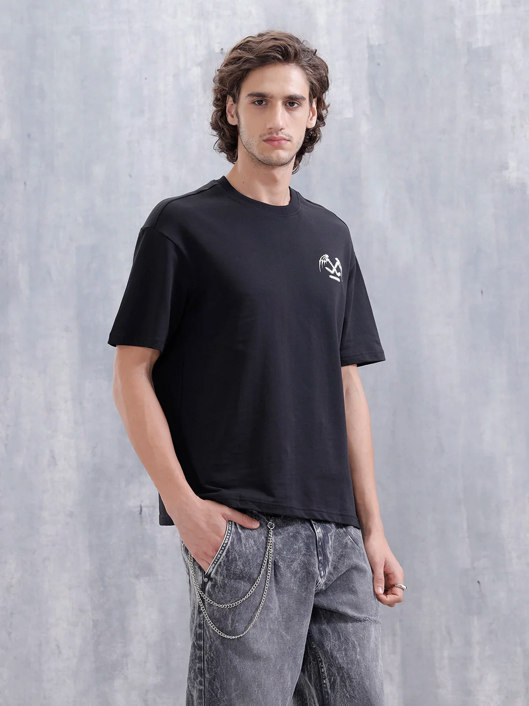 Bizarre Elements Inspired Oversized Back Print T-Shirt | Black - Image 4