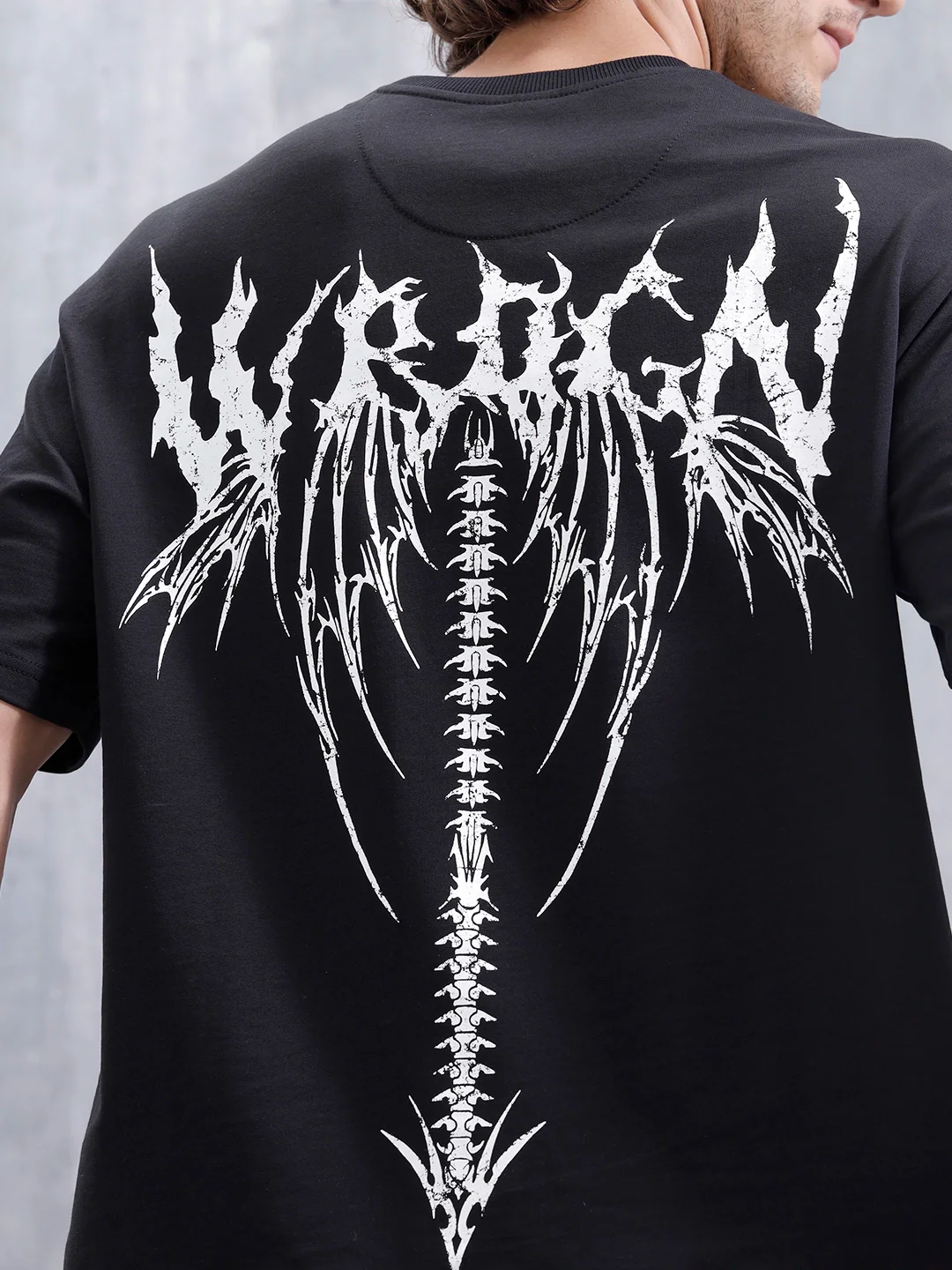 Bizarre Elements Inspired Oversized Back Print T-Shirt | Black - Image 5