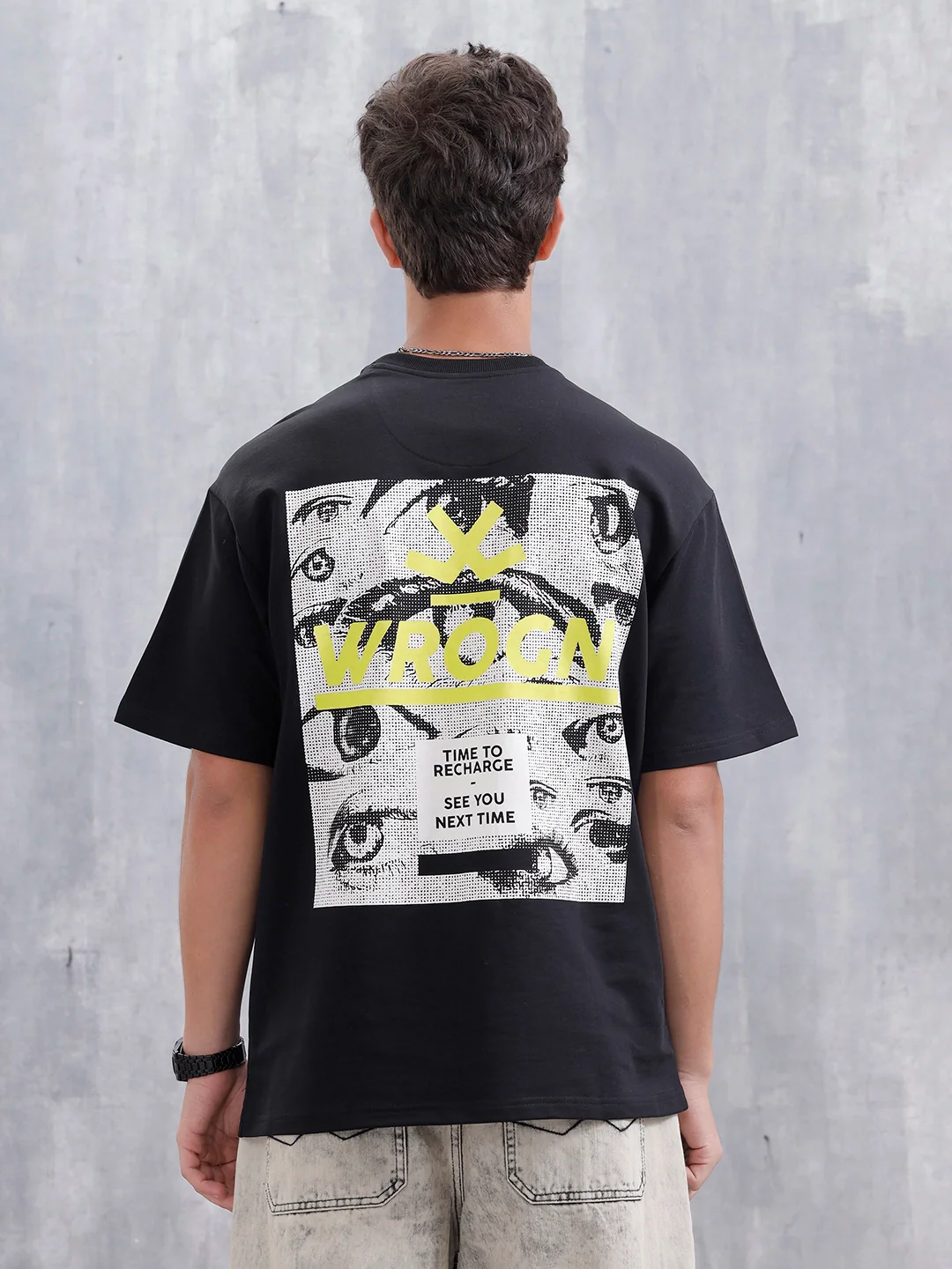 Bizarre Elements Oversized Cotton Back Print T-Shirt | Black - Image 3