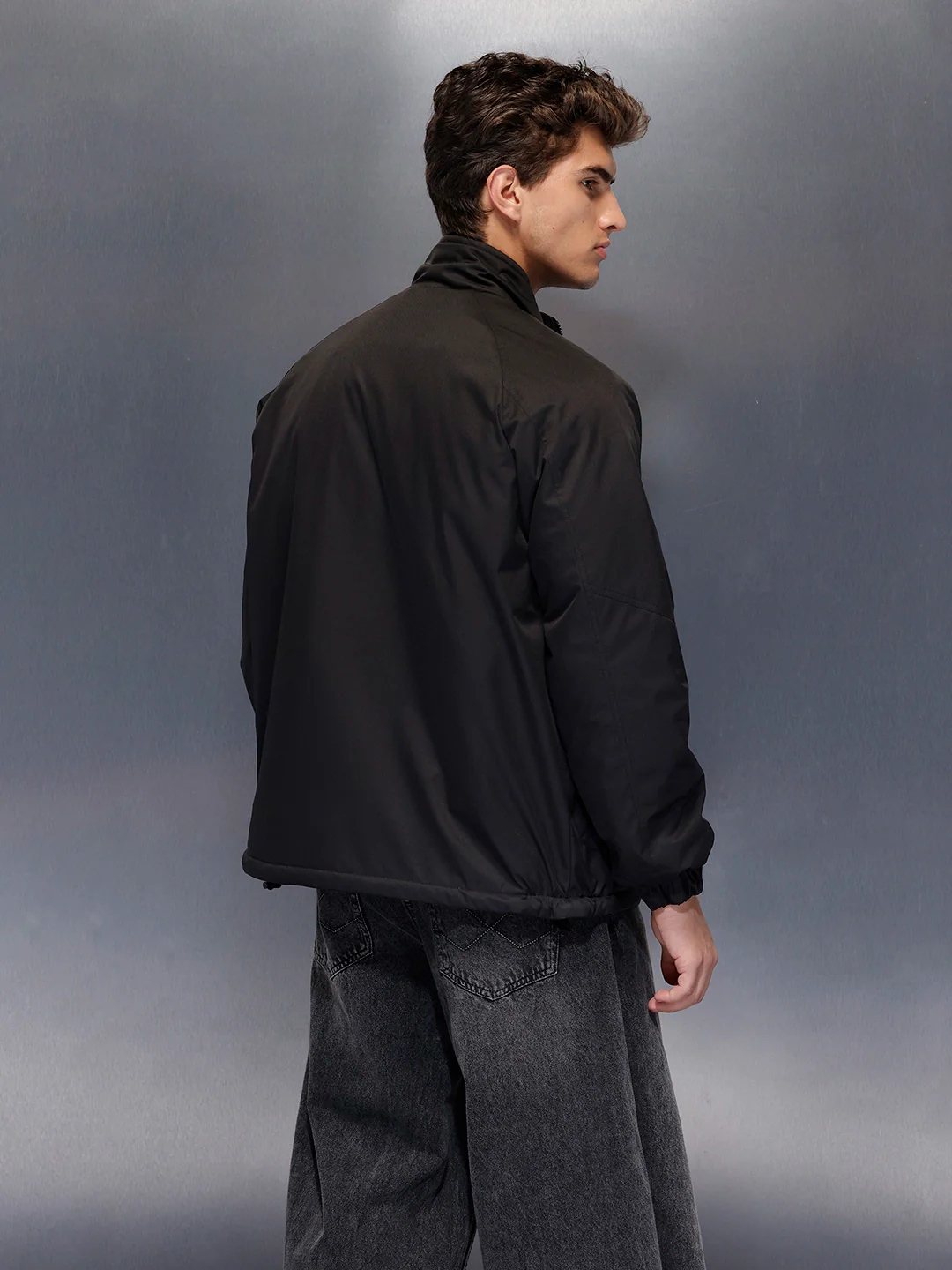 Black Arctic Shield oversize Puffer jacket | Black - Image 3