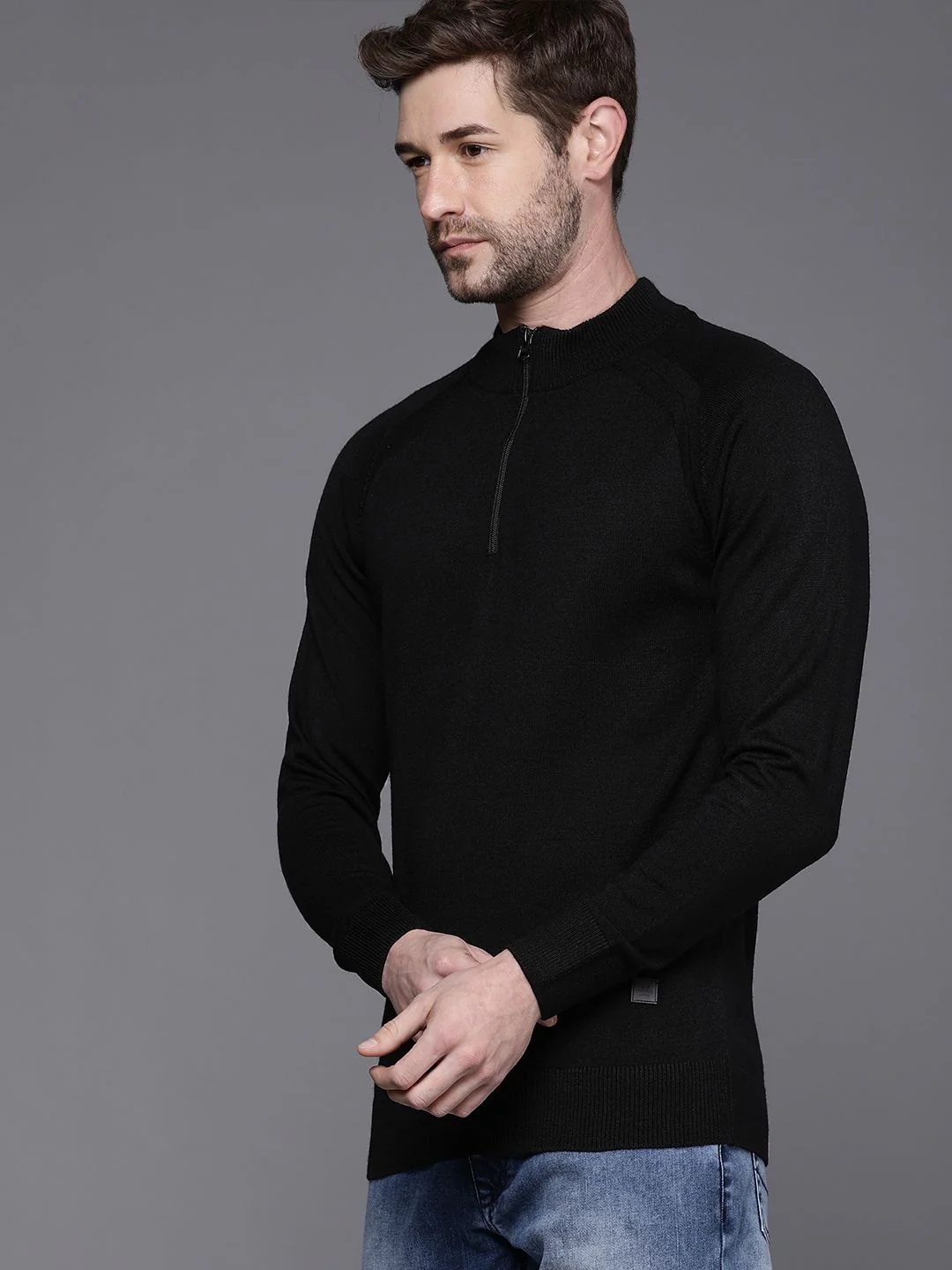 Black High Neck Cozy Sweater - Image 5
