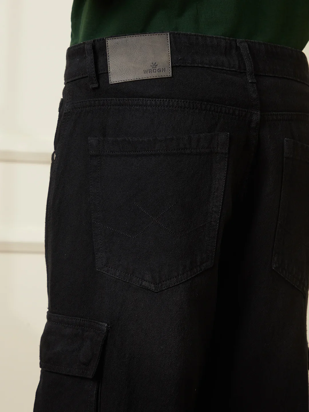 Casual Loose Fit Denim Cargo | Black - Image 5