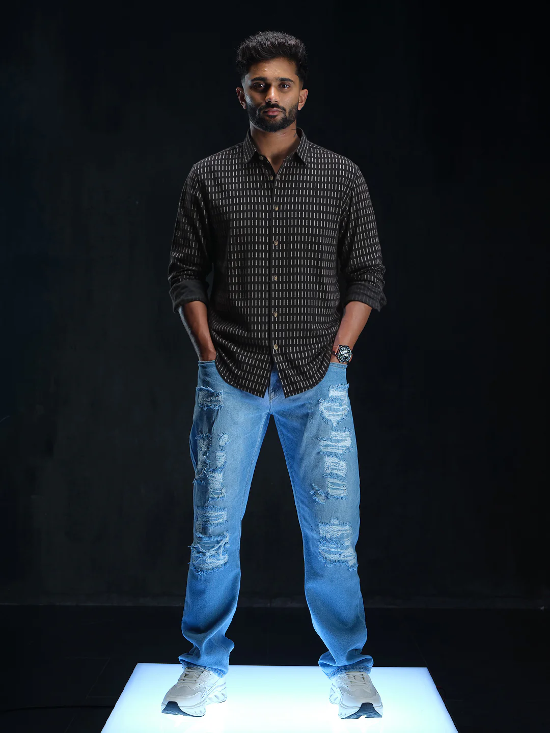 Casual Regular Fit Shacket | Black - Image 2