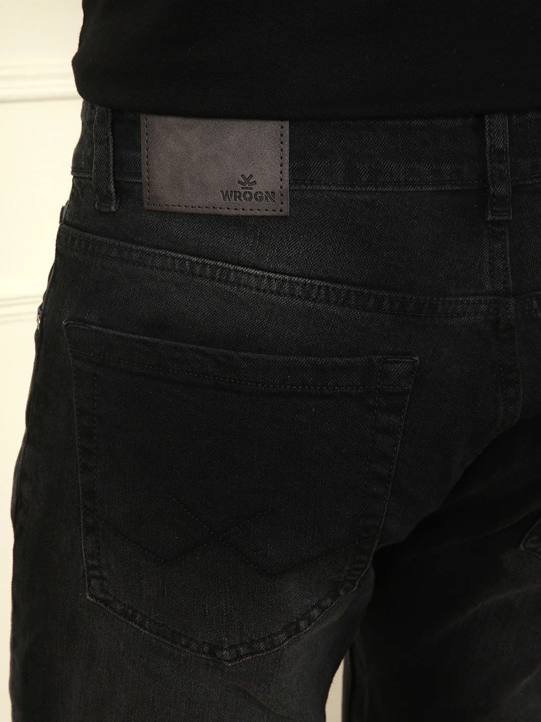 Casual Heavy Fade Slim Fit Jeans | Black - Image 6