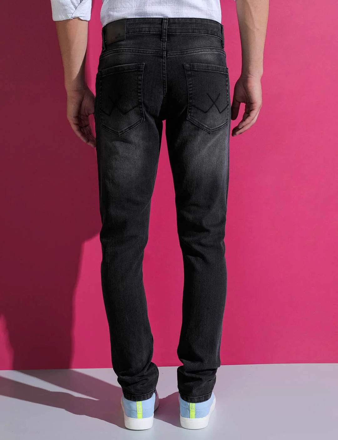 Black Washed Denim Jeans - Image 3
