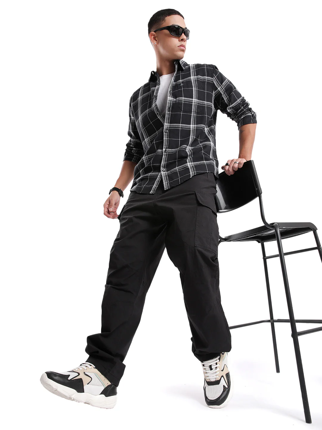 Black & White Classic Checked Shirt - Image 2